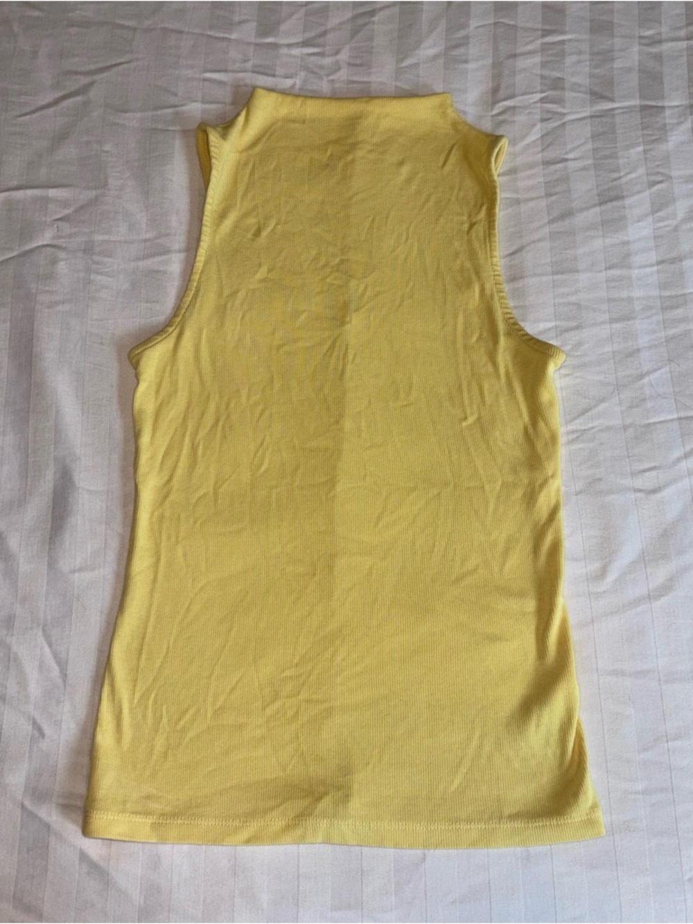 Mock neck Ribbed Butter Yellow Tank